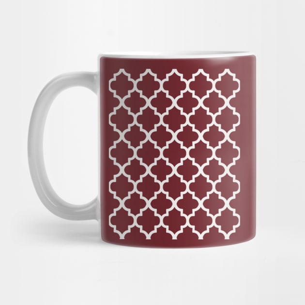 White Outlined Barbed Quatrefoil Repeat Pattern by taiche